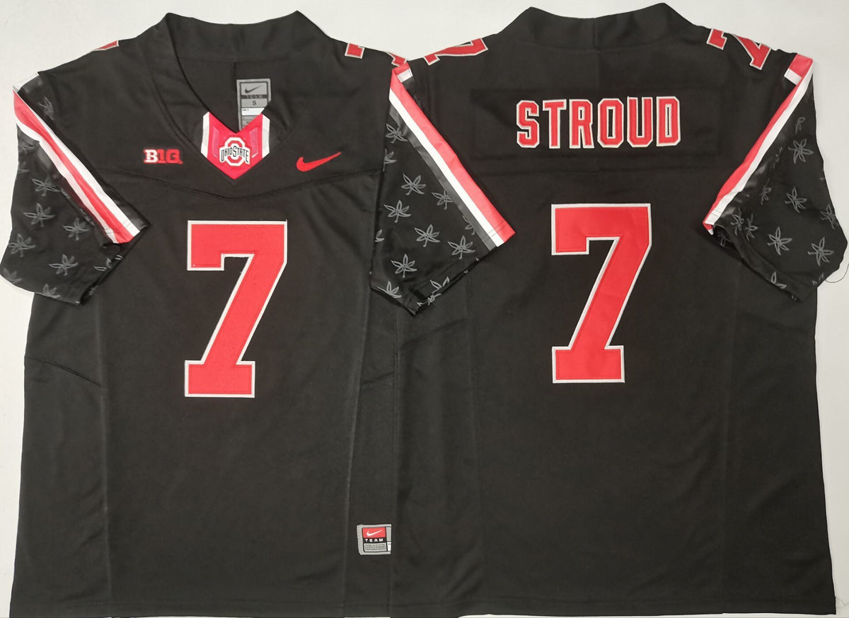 Ohio State Buckeyes Black #7 STROUD Stitched Jersey