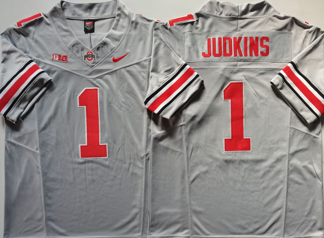 Ohio State Buckeyes GRAY #1 JUDKINS Stitched Jersey