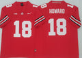 Ohio State Buckeyes Red #18 HOWARD Stitched Jersey