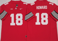 Ohio State Buckeyes Red #18 HOWARD Stitched Jersey