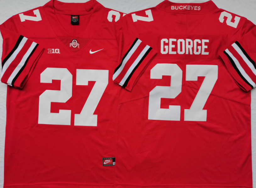 Ohio State Buckeyes Red #27 GEORGE Stitched Jersey