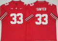 Ohio State Buckeyes Red #33 SAWYER Stitched Jersey