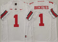 Ohio State Buckeyes White #1 BUCKEYES Stitched Jersey