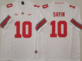 Ohio State Buckeyes White #10 SAYIN Stitched Jersey