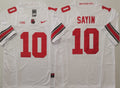 Ohio State Buckeyes White #10 SAYIN Stitched Jersey