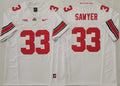 Ohio State Buckeyes White #33 SAWYER Stitched Jersey