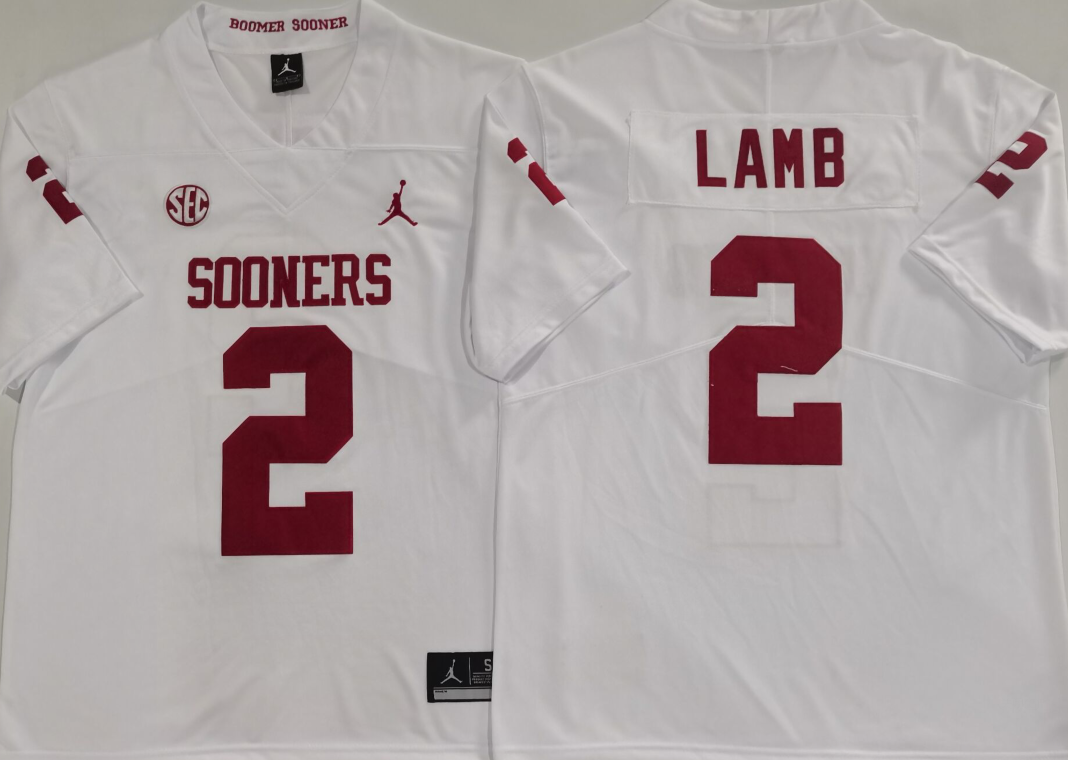 Oklahoma Sooners White #2 LAMB Stitched Jersey