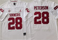 Oklahoma Sooners White #28 PETERSON Stitched Jersey