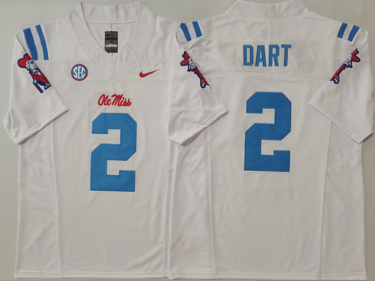 Ole Miss Rebels White #2 DART Stitched Jersey