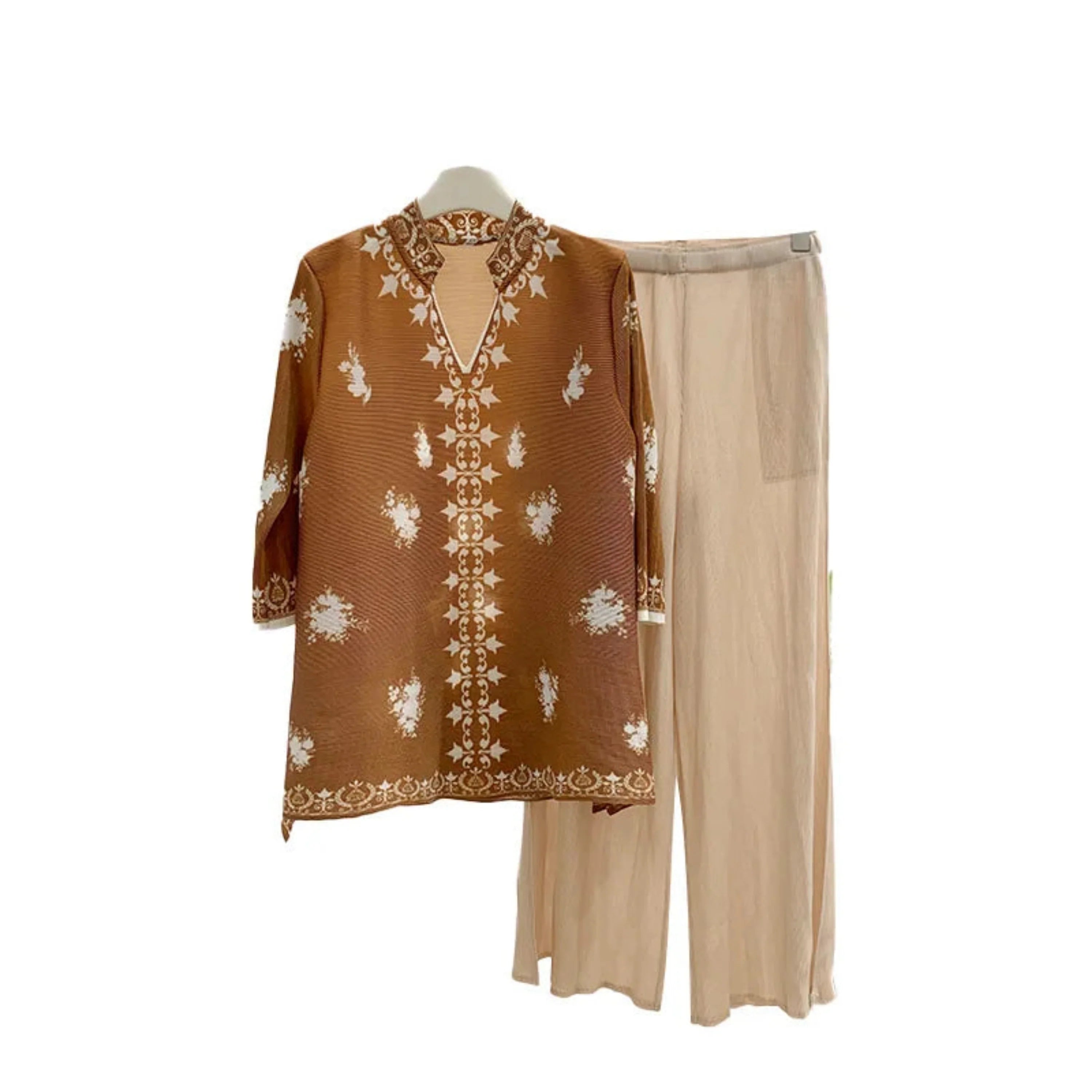 Luxe Pleated Tunic & Palazzo Set