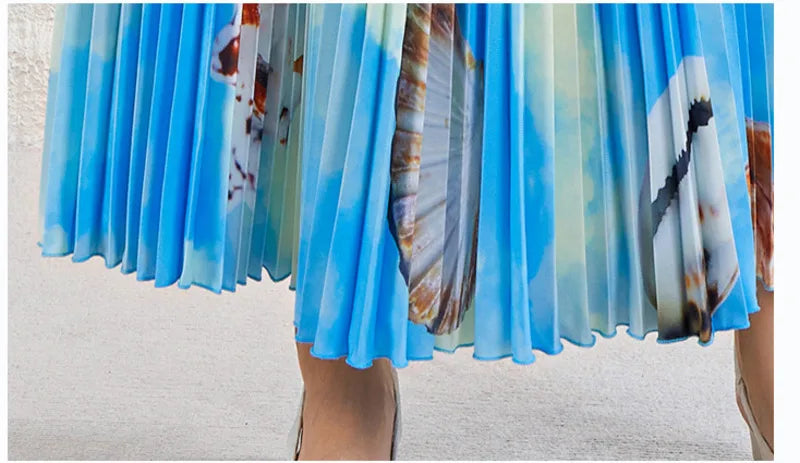 Plissé Shell Print 2-Piece Skirt Set