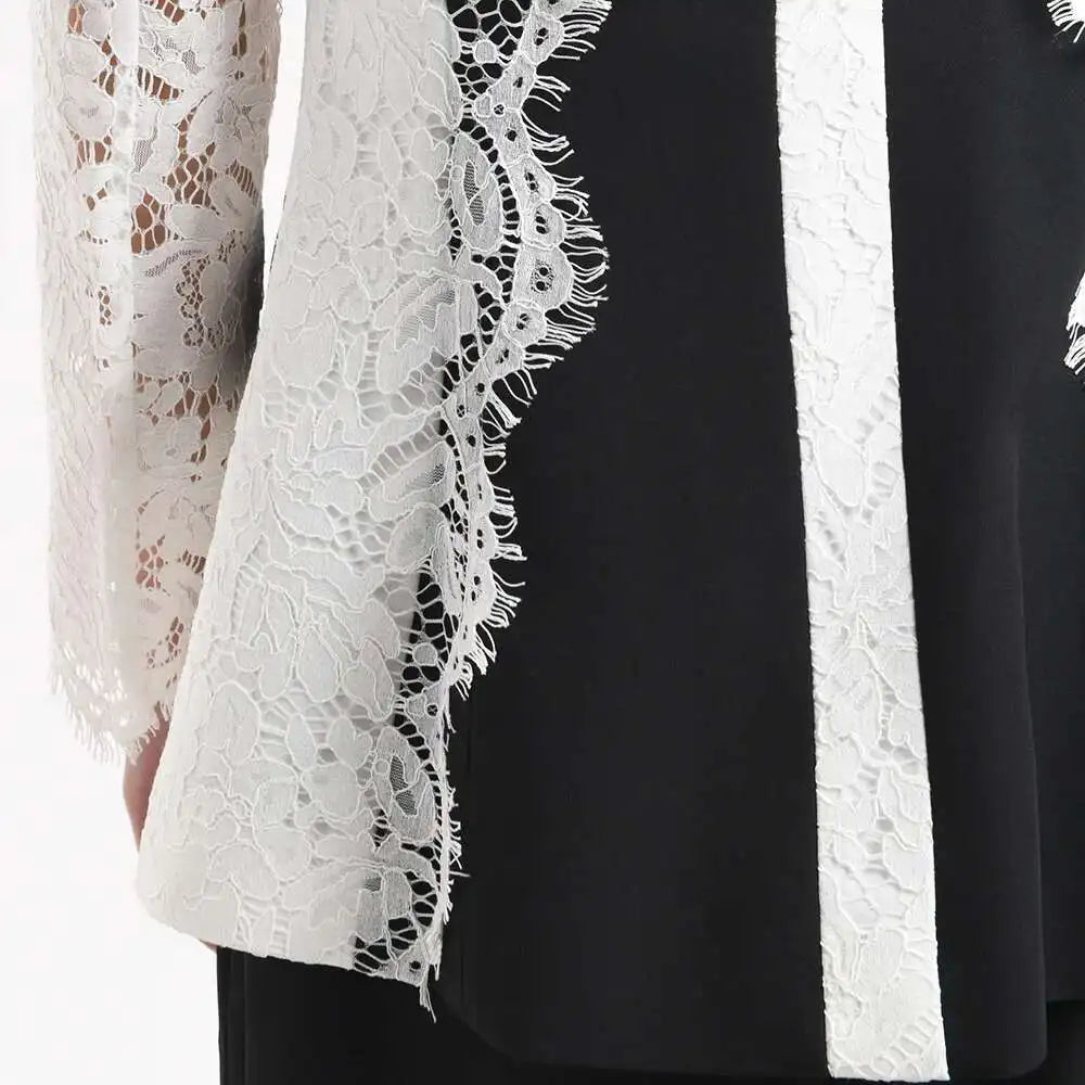 Couture Lace Sleeve Blazer