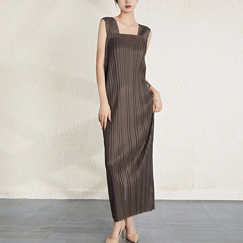 Luxury Pleated Midi Dress Cape Set