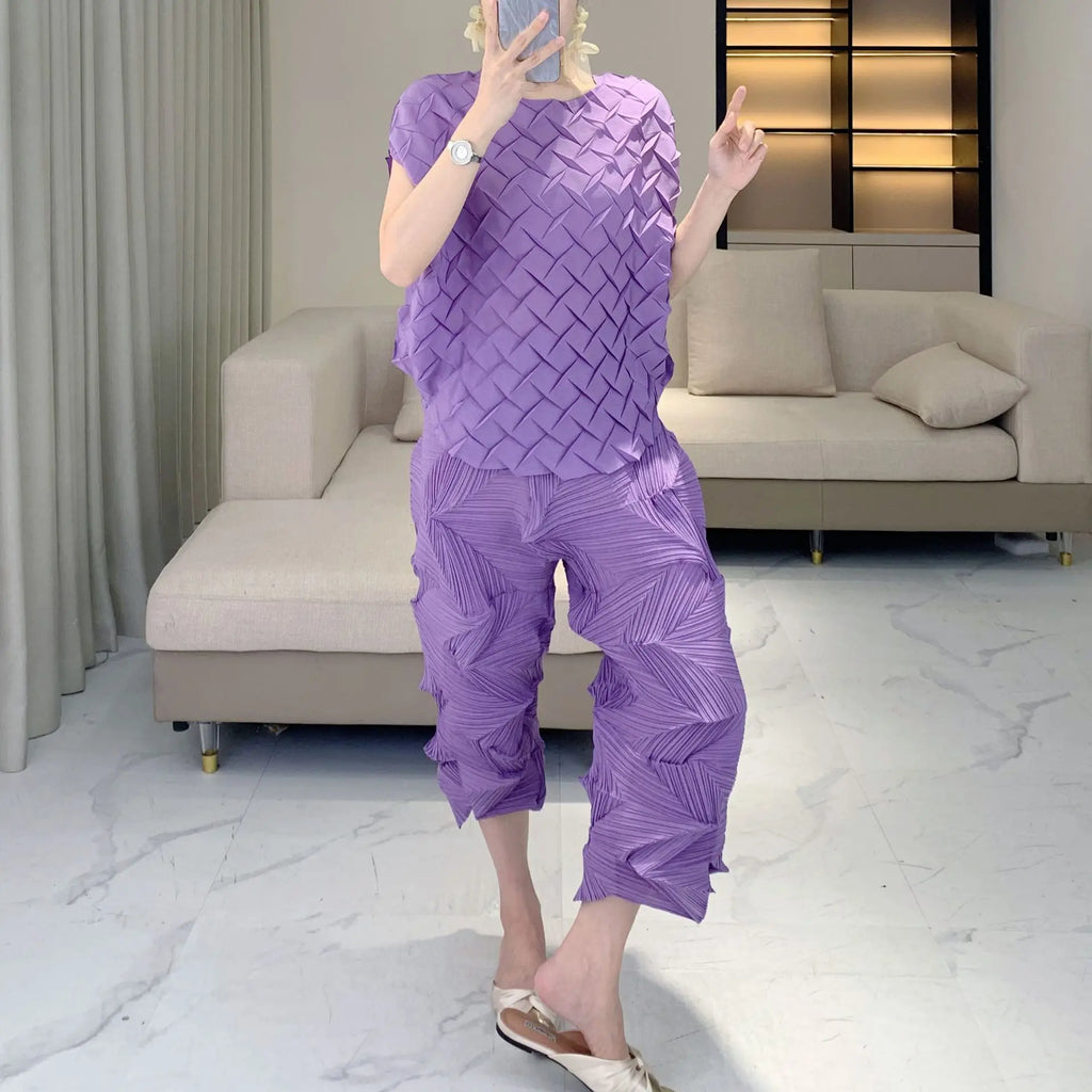 Luxe Pleated Crinkled 2-Piece Set