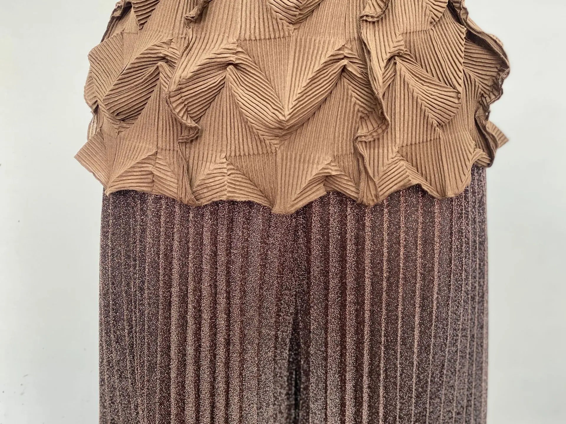 Pleated Ruffled Top & Wide Leg Pants