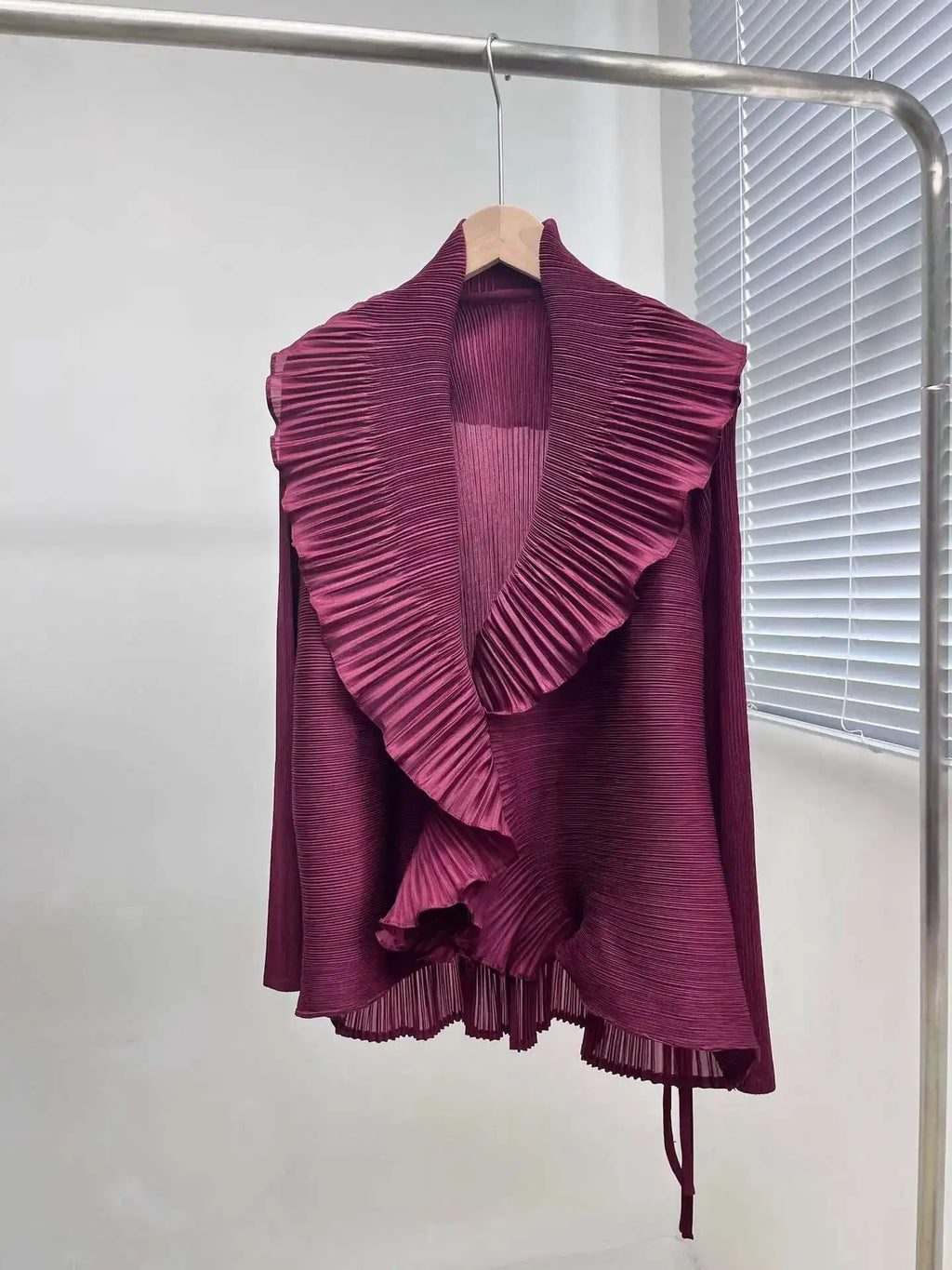 Pleated Ruffle Japanese Cardigan