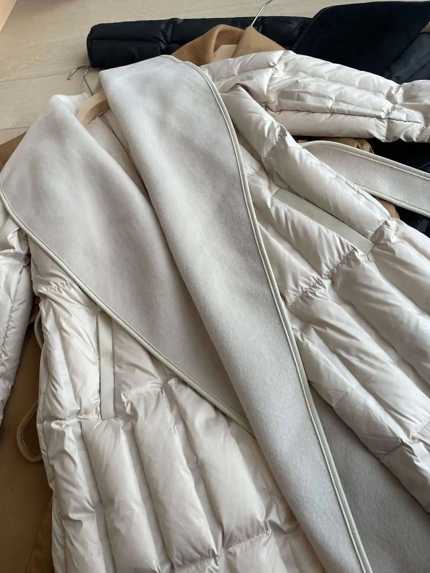 Luxe Wool-Blend Quilted Coat