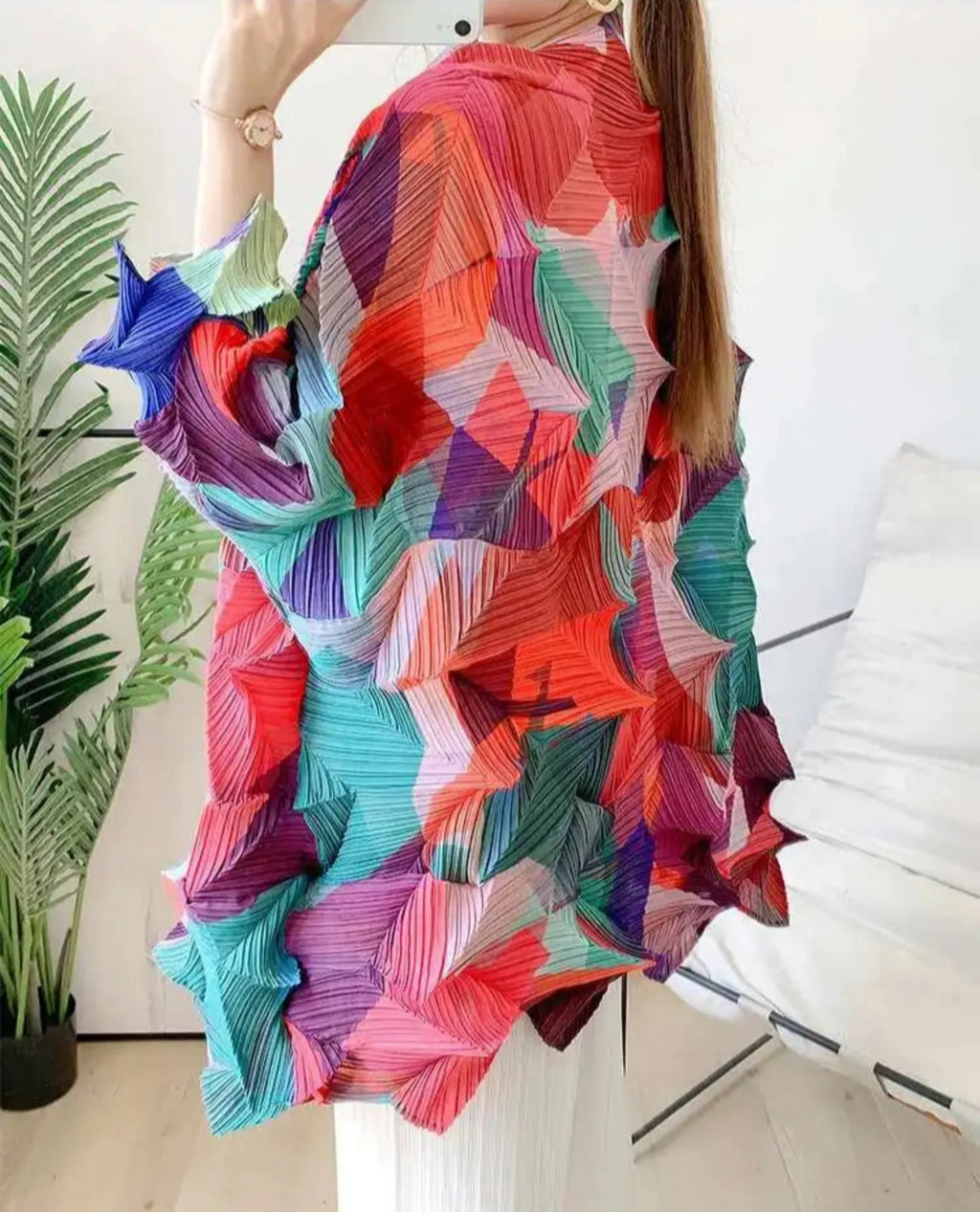 Luxe Pleated Geometric Top