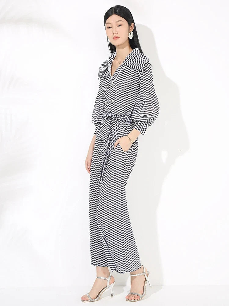 Relaxed Wavy Pleated Pant Set