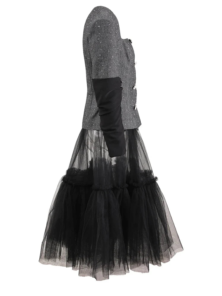 Luxury Tweed Top & Tulle Skirt Set