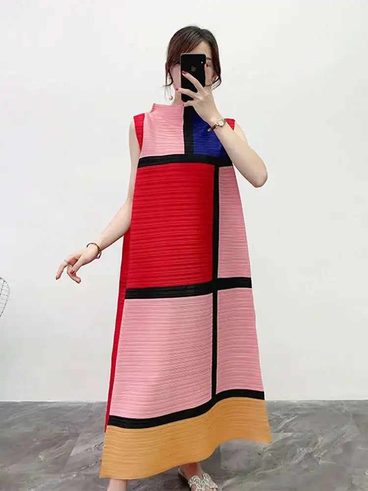 Premium Pleated Sleeveless Dress