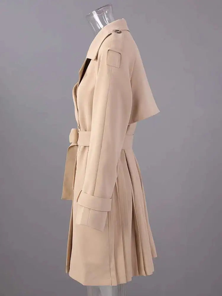 Luxury Pleated Trench Coat