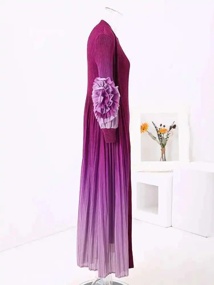 Truly Pleated Sleeveless Dress & Coat