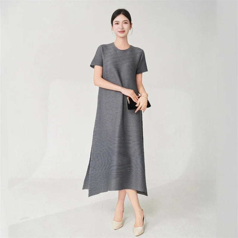 Couture Plissé Japanese Midi Dress