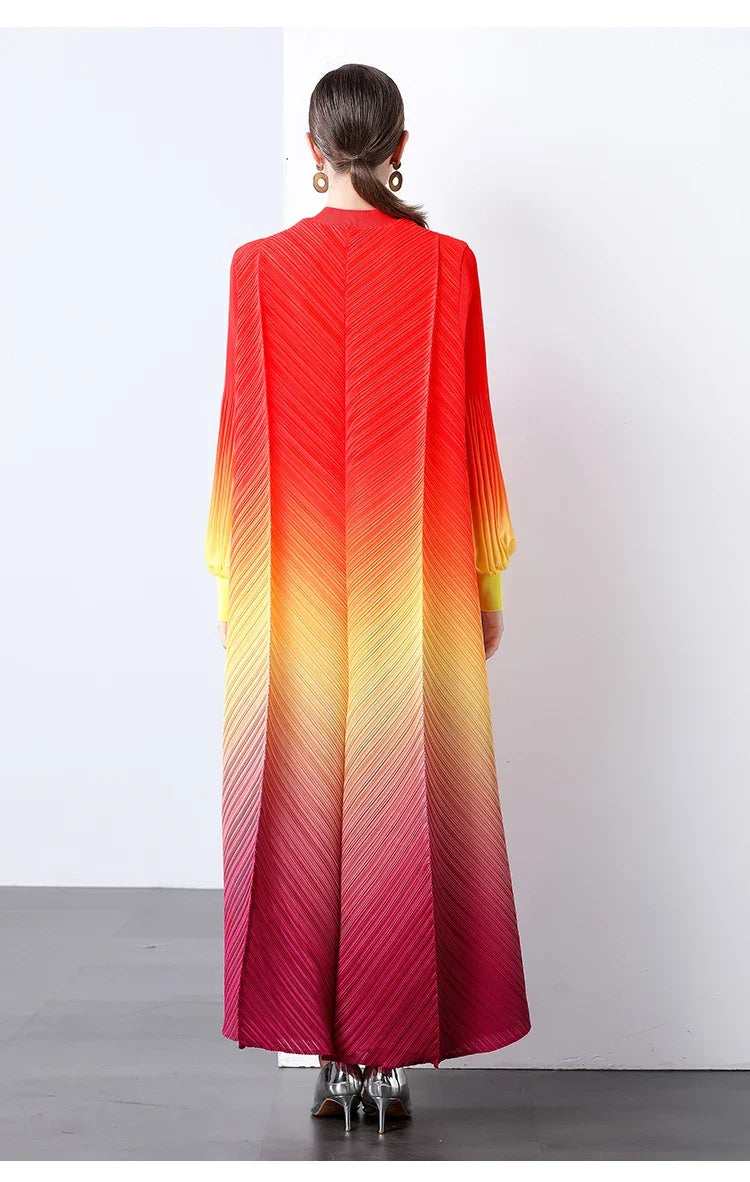Oversized Plissé Pleated Dress