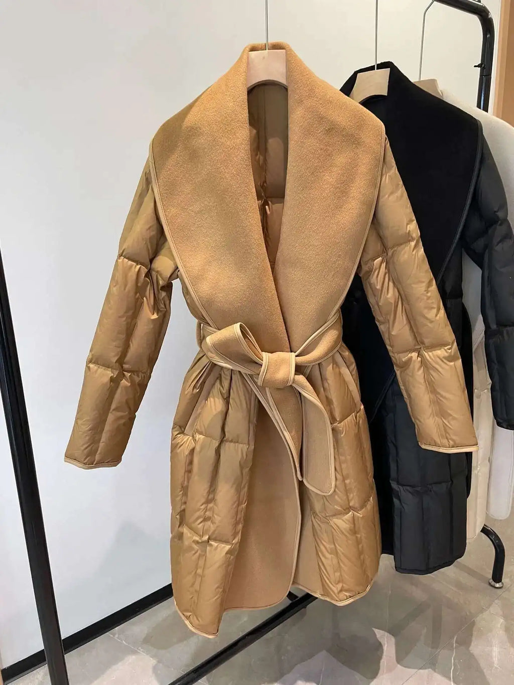 Luxe Wool-Blend Quilted Coat