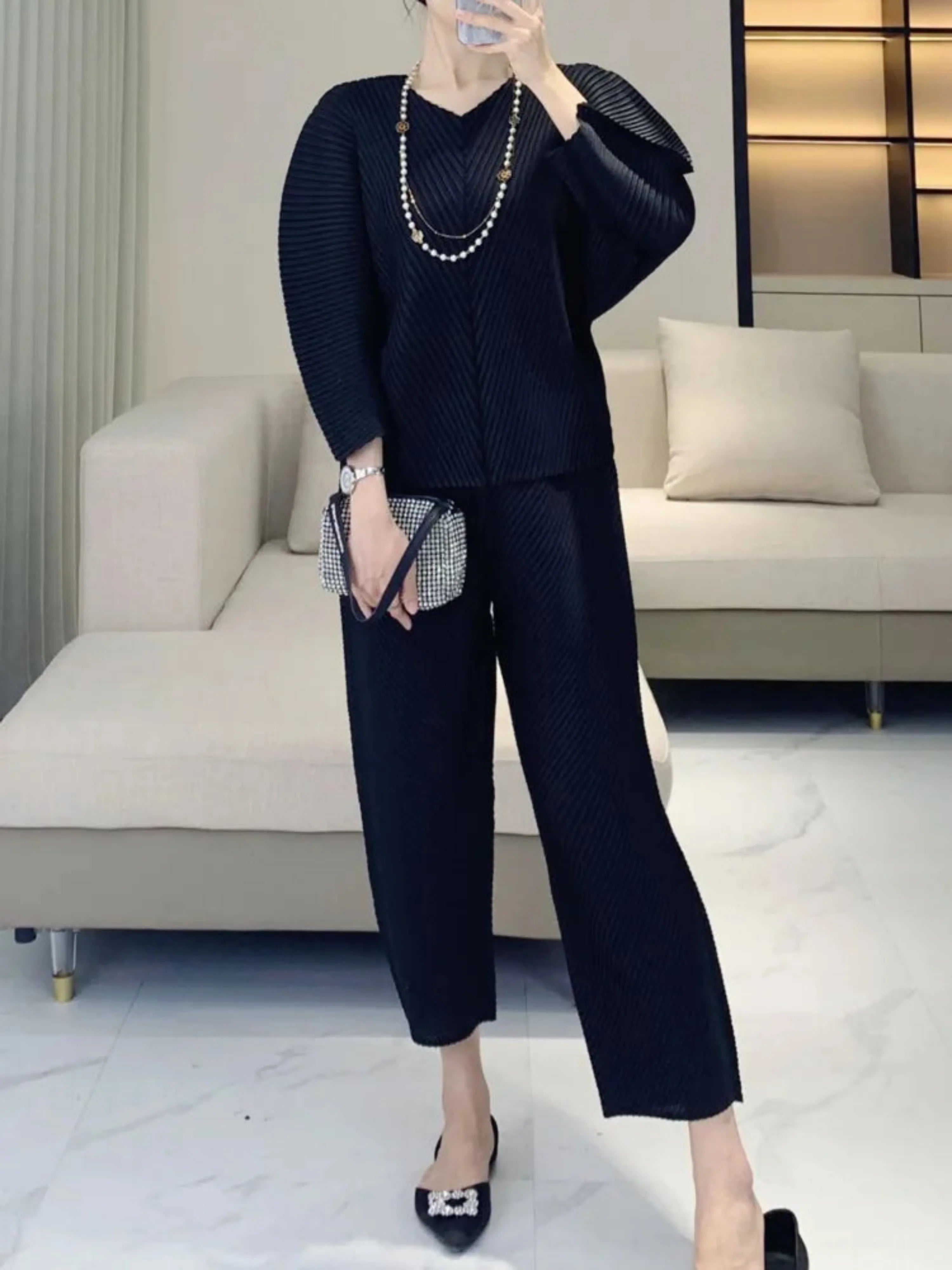 Luxe Pleated Co-ord Pants Set