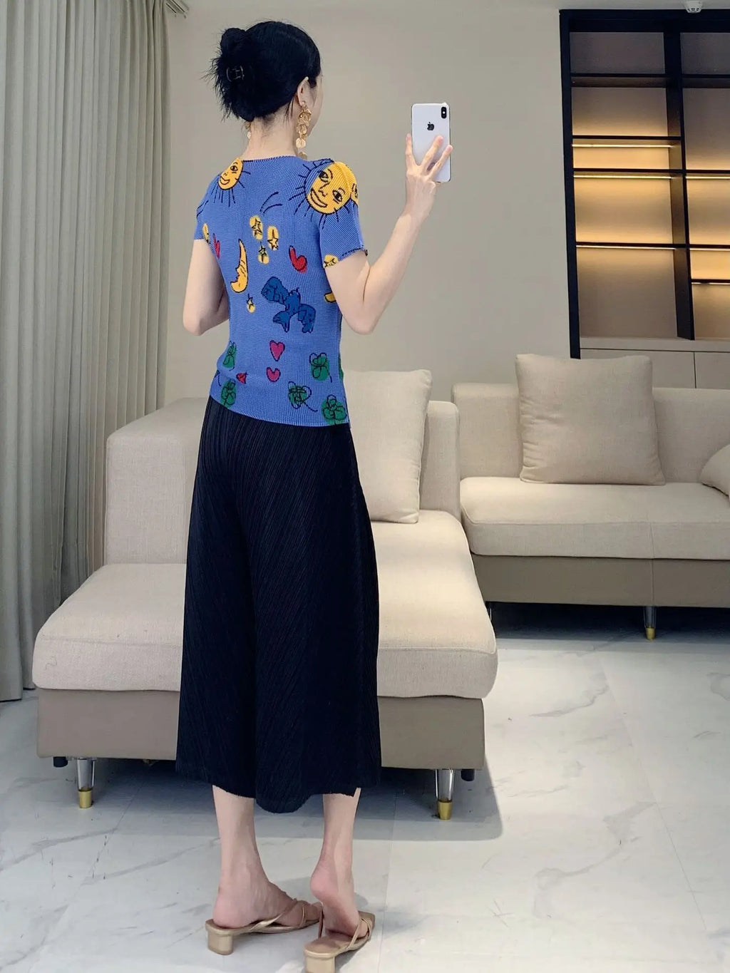 Luxe Plissé Wide Leg Trousers