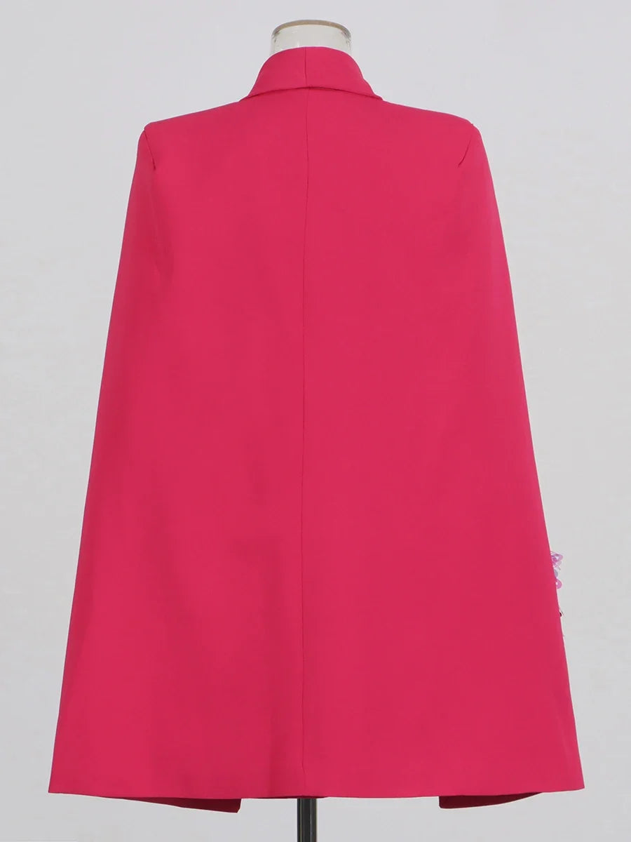 Luxury Cape Sequined Blazer