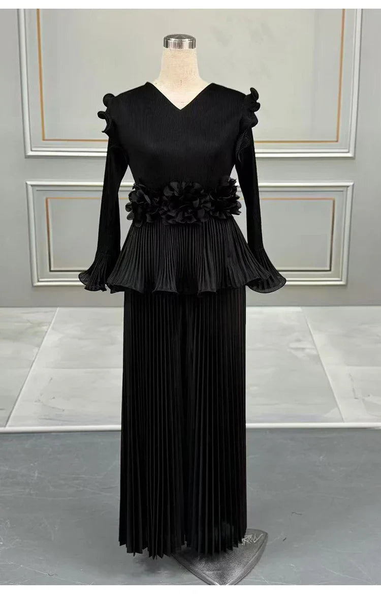 Truly Pleated Top & Wide Leg Trouser