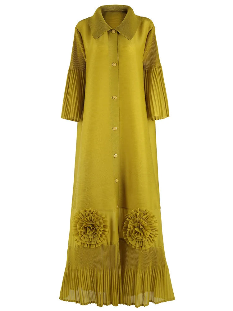 Pleated Japanese Extra Long Coat