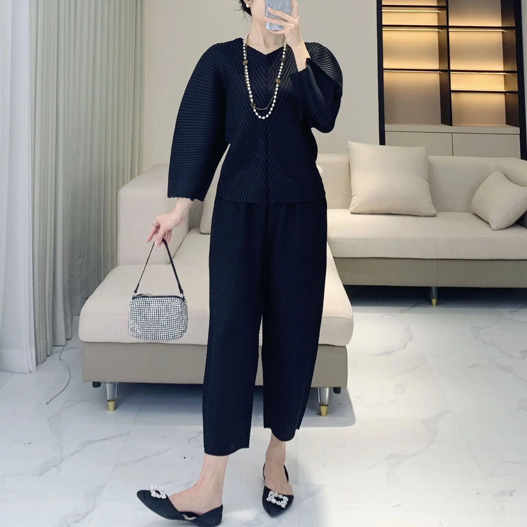 Luxe Pleated Co-ord Pants Set