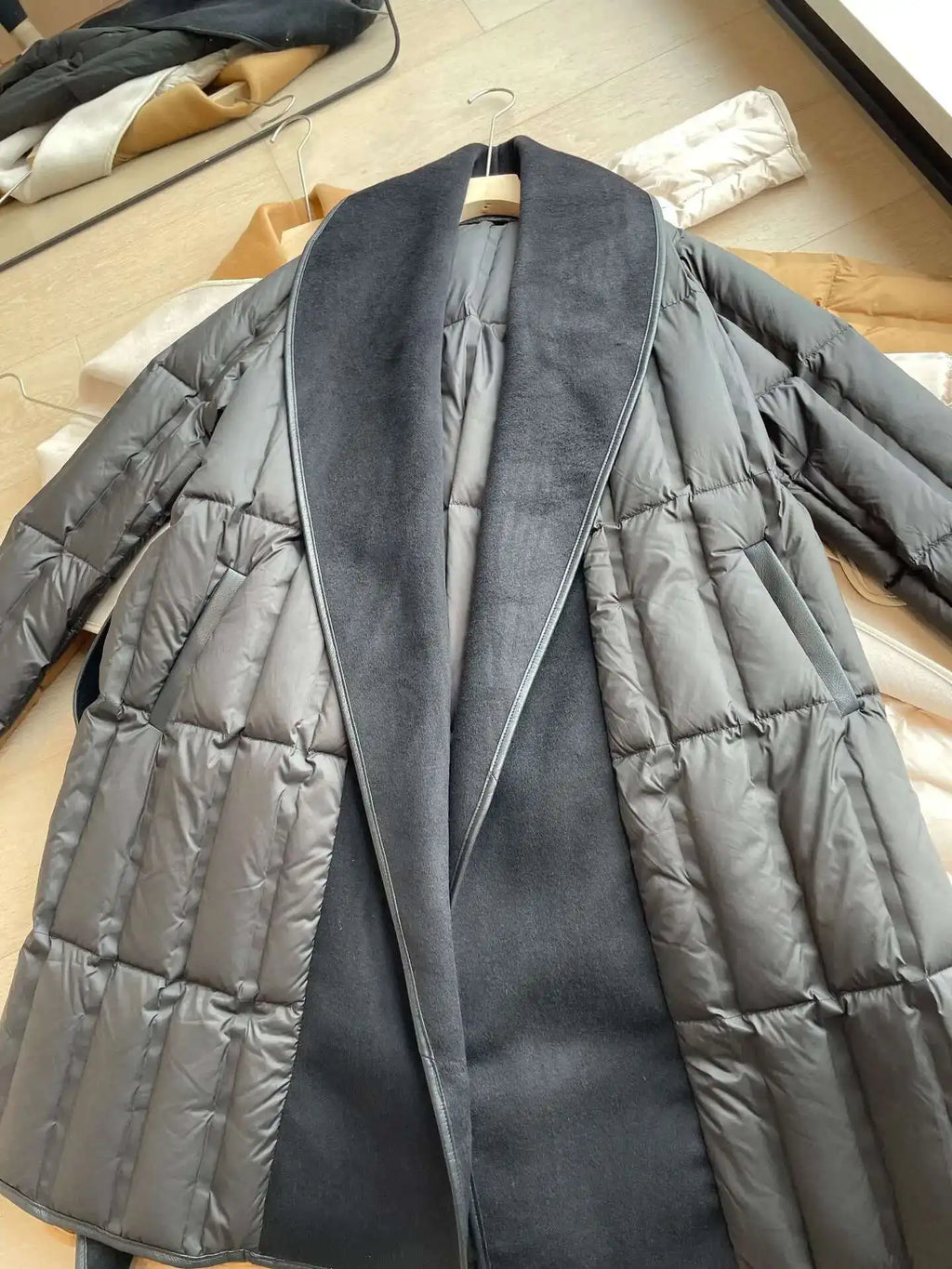 Luxe Wool-Blend Quilted Coat