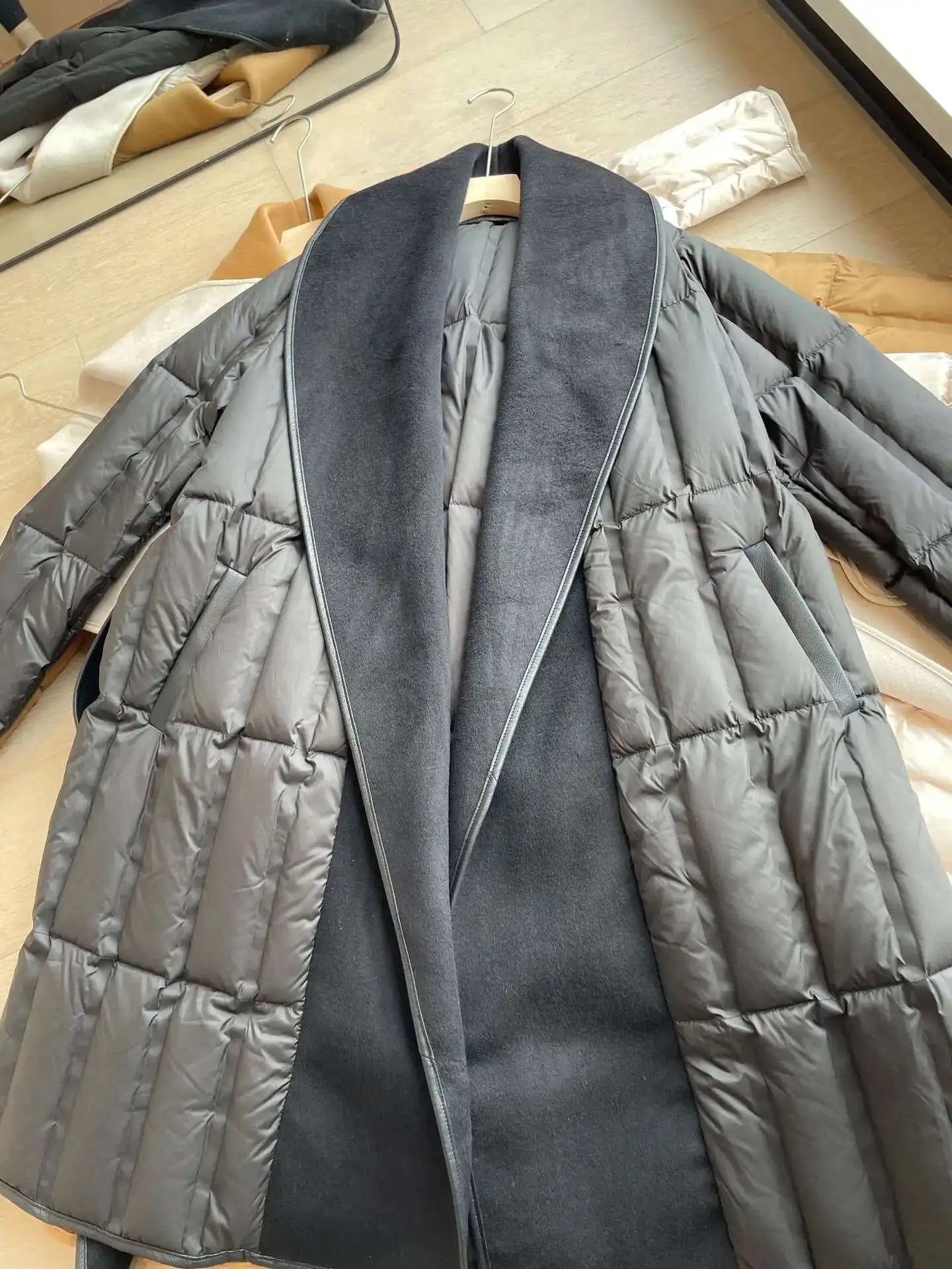 Luxe Wool-Blend Quilted Coat