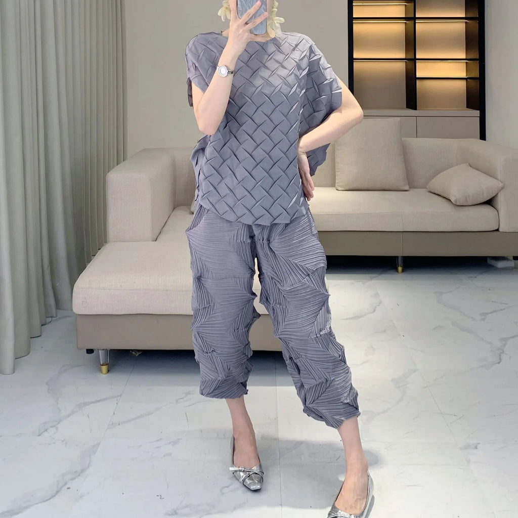 Luxe Pleated Crinkled 2-Piece Set