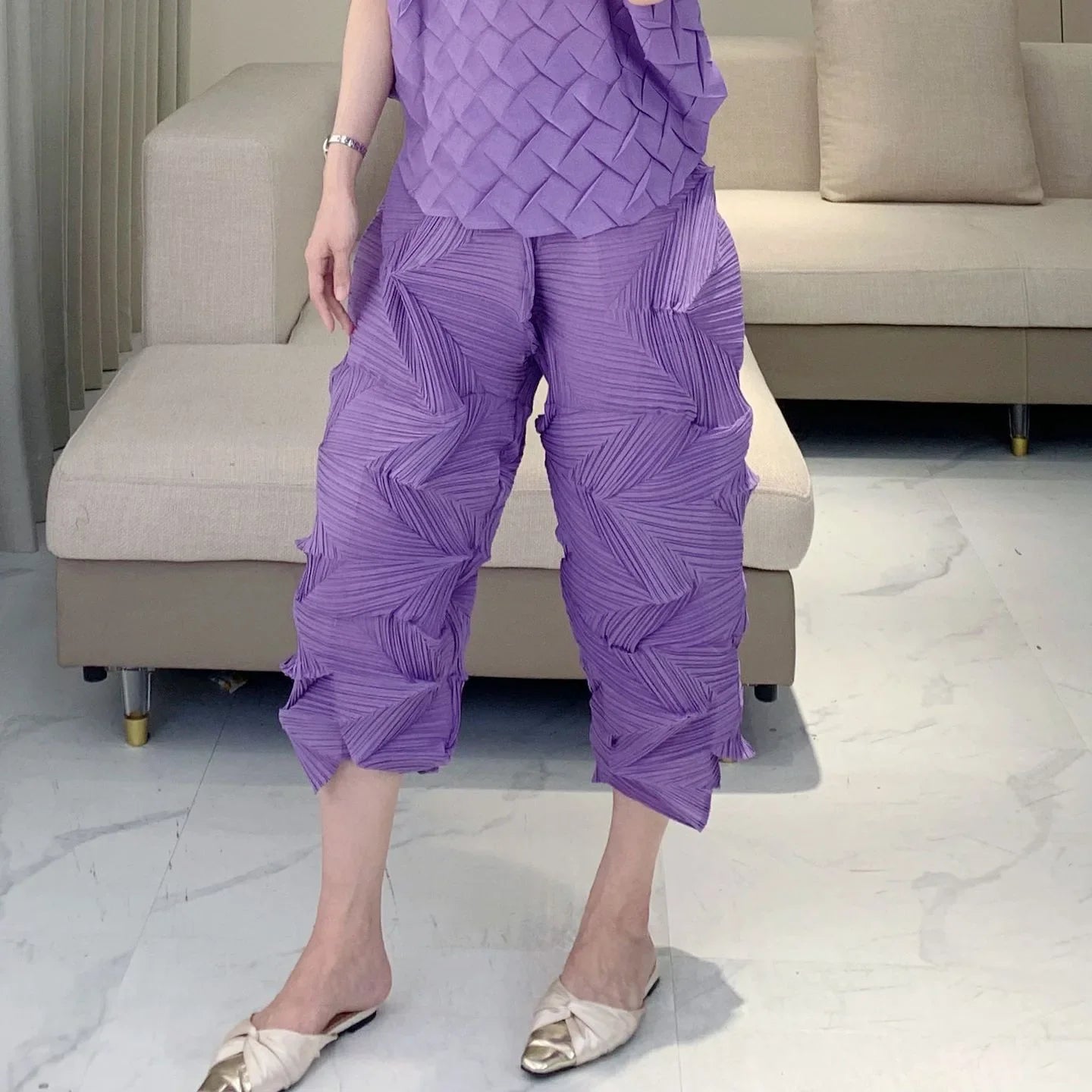 Luxe Pleated Crinkled 2-Piece Set