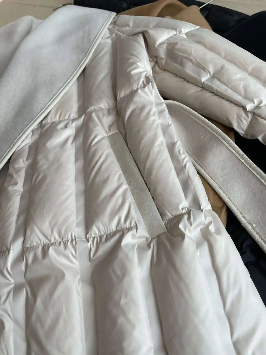 Luxe Wool-Blend Quilted Coat