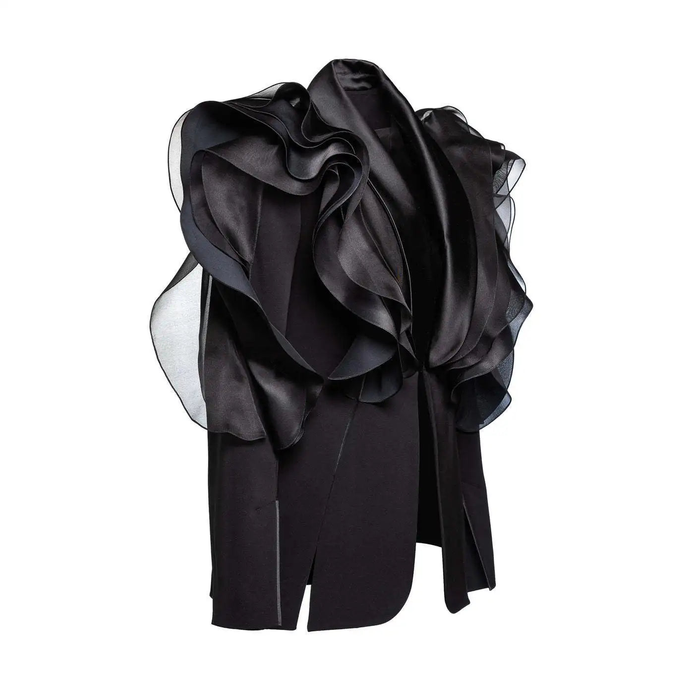 Luxury Avant-Garde Tailored Ruffled Blazer
