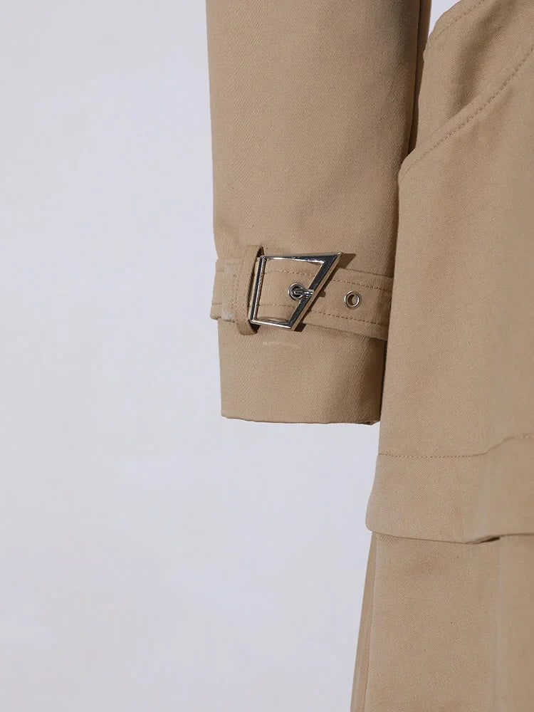 Luxury Avant-Garde Belted Trench Coat