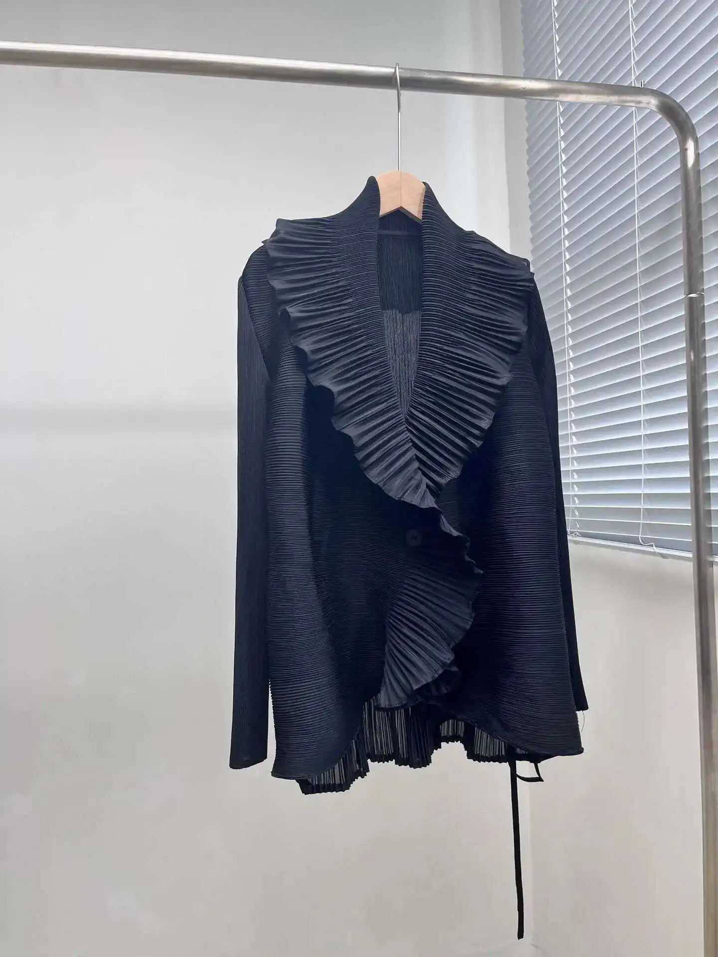 Pleated Ruffle Japanese Cardigan