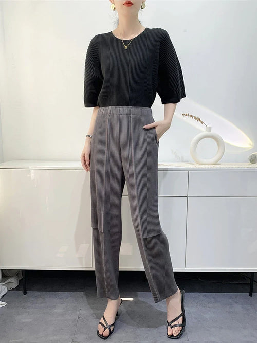 Casual Japanese Plissé Trousers