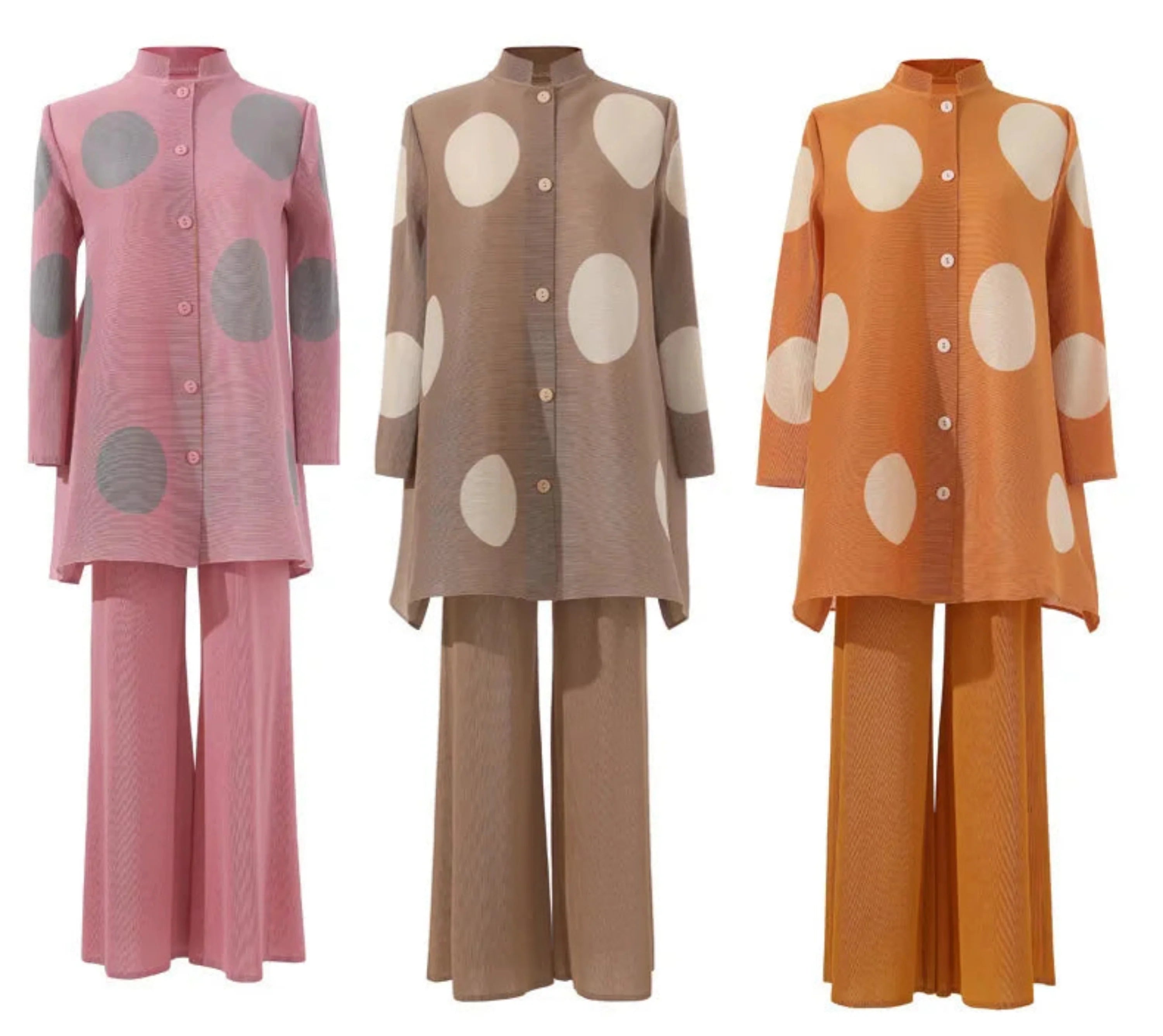 Japanese Pleated Polka Dot Pant Set