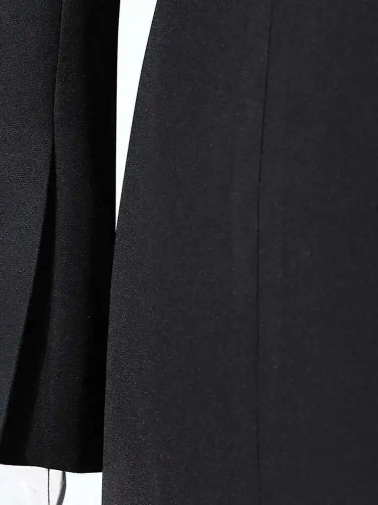 Asymmetric Tulle Full-Length Blazer