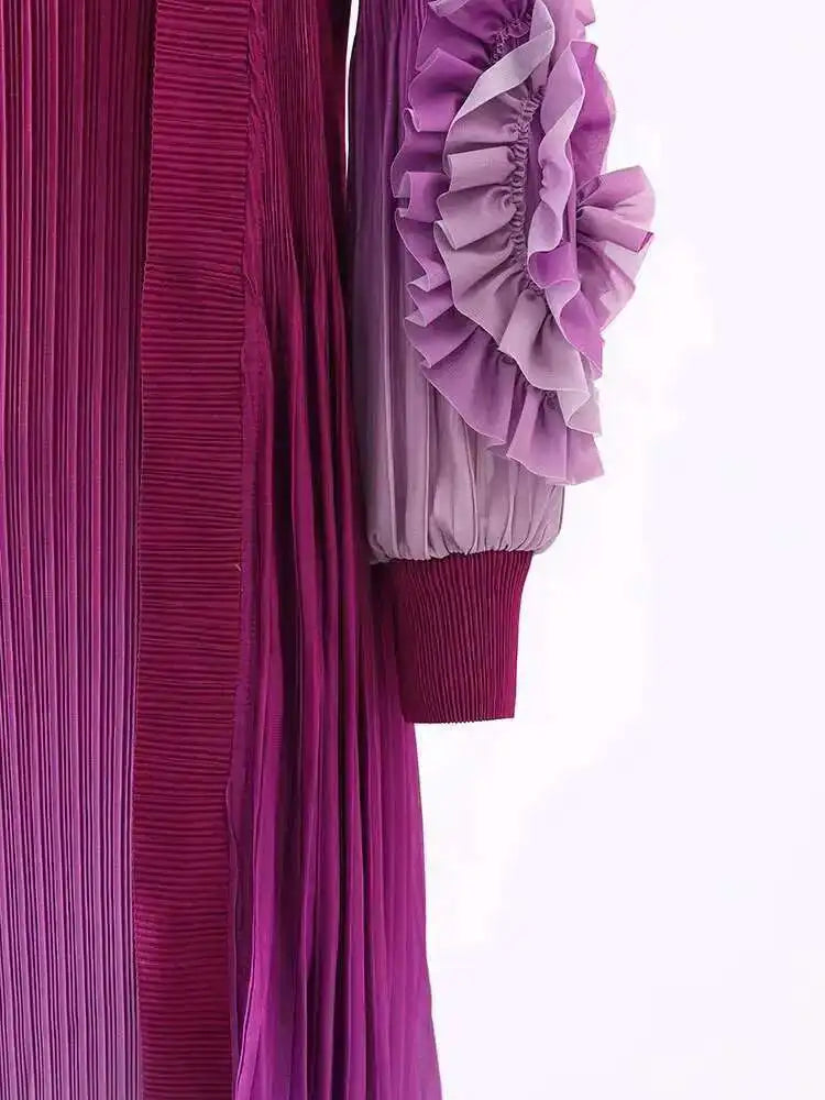 Truly Pleated Sleeveless Dress & Coat