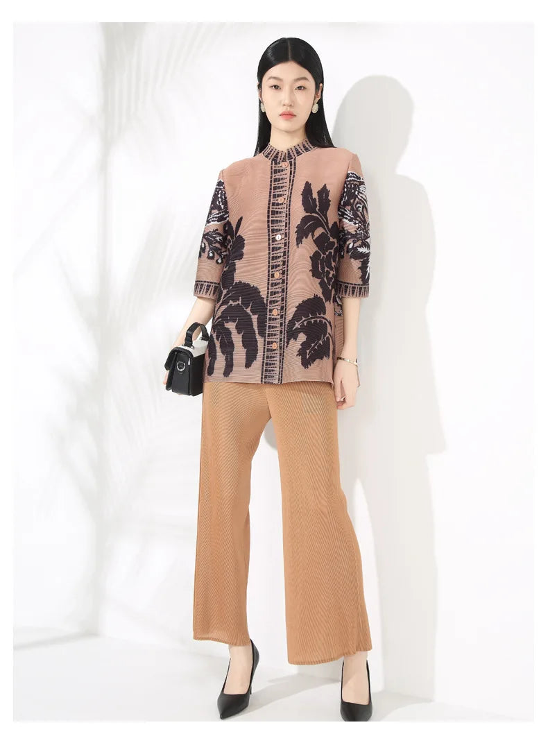 Textured Pleated Knit Co-ord Set