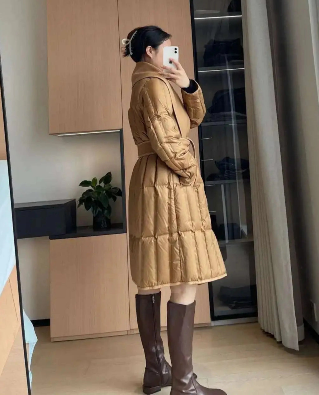 Luxe Wool-Blend Quilted Coat